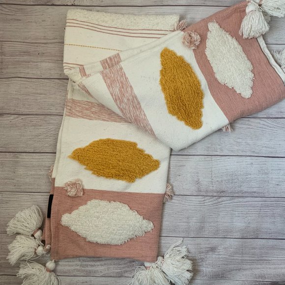 Rachel Zoe Bedding Rachel Zoe Throw Blanket Cream And Pink Striped